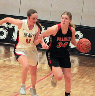 Kylie Schumacher handles the ball at Deary.