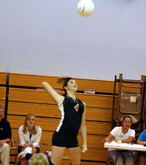 Sam Frei winds up for a spike at Lapwai.