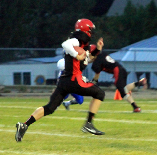 Jake Bruner was running free on his way to a 49 yard touchdown on Prairies first play from scrimmage.