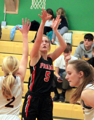 Ellea Uhlenkott puts up a shot against the Lewiston JV.