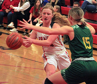 Kristin Wemhoff looks to make a pass against Potlatch.