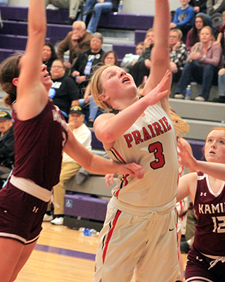 Kristin Wemhoff scores a lay-up against Kamiah in District play at Lewiston High School.