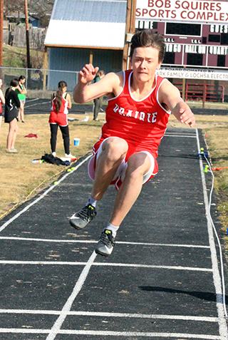 Trenton Lorentz won the long jump, the first of 4 events he won in his first track meet for Prairie.