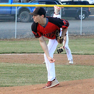 Colton McElroy pitched the first game at Genesee allowing just 1 hit and 2 runs while striking out 9 in a 3-inning game won by the Pirates 18-2