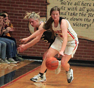 Hailey Hanson steals the ball against Potlatch.