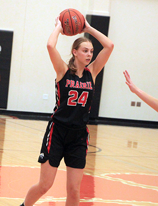 Alli Geis looks to pass at Kendrick.