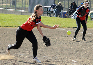 Halee Rowland got the chance to pitch in the home game against Genesee.