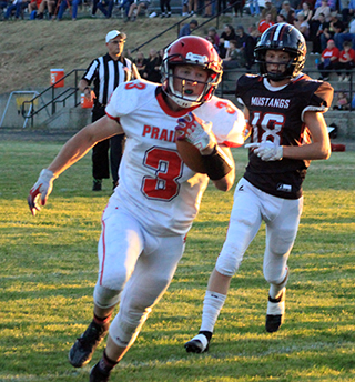 Dylan Uhlenkott runs untouched into the end zone for the first of his 3 touchdowns at Deary.