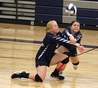 Rachel Sonnen and CeCe Remacle both go after the ball against Lapwai. Fortunately, no one was hurt.