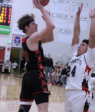 Patrick Schlader puts up a jump shot against Lakeside. He was Prairie’s leading scorer and rebounder at the state tournament.